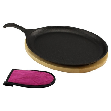 Bayou Classic Cast Iron Fajita Pan