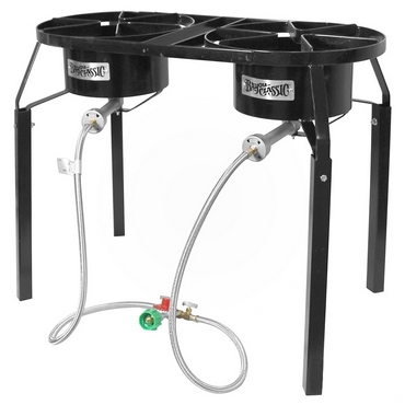 The Bayou Dual Burner with a 10 PSI regulator with