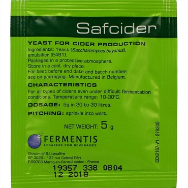 Fermentis Safcider Cider Yeast (5 grams)